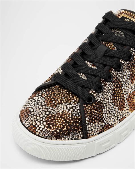 leopard versace shoes|Versace La Greca Leopard Crystal Low.